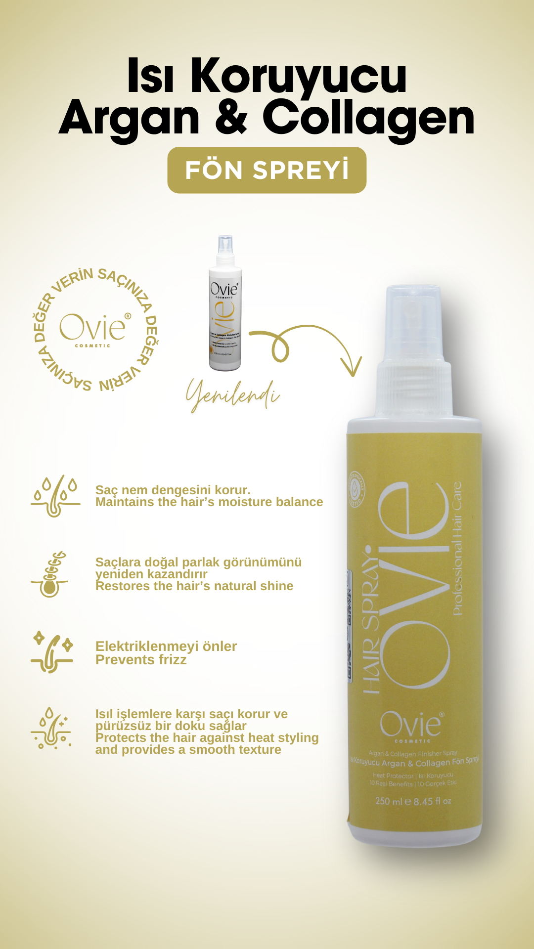 Isı Koruyucu Argan & Collagen Fön Spreyi